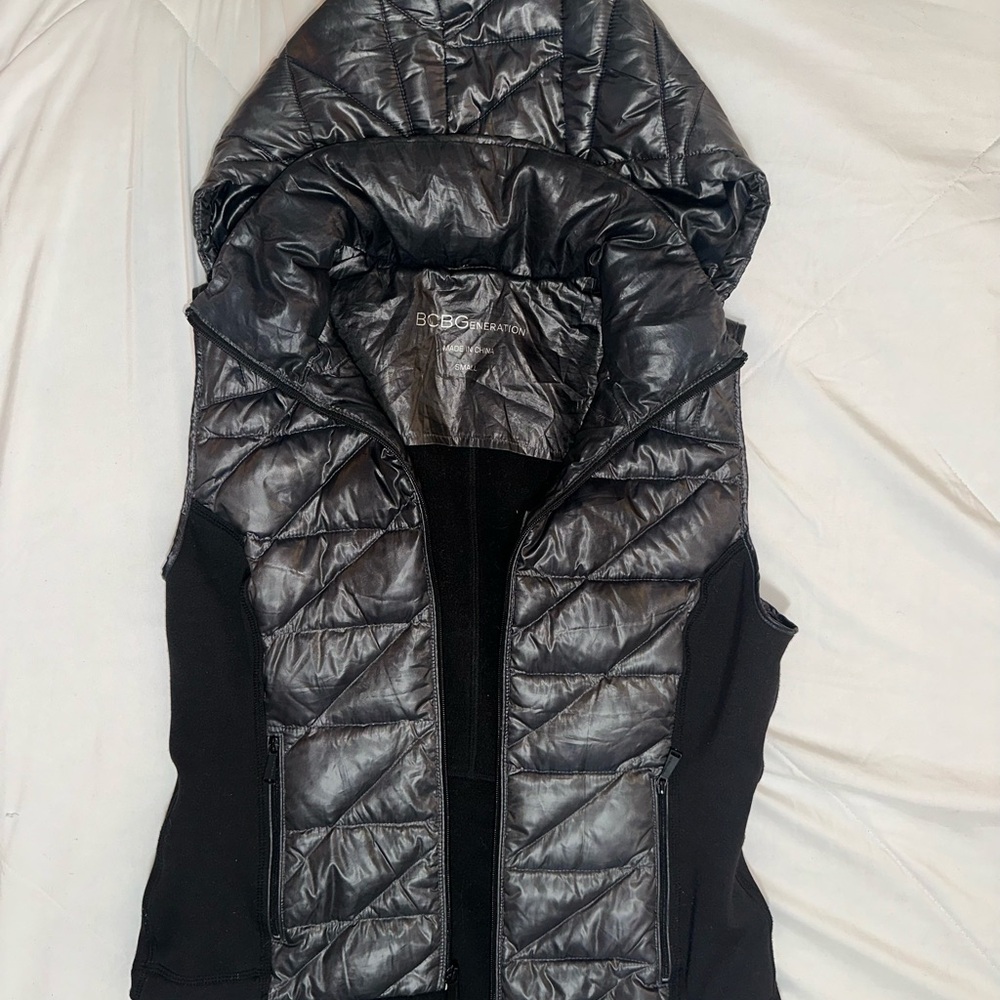 BCBG Black Sleeveless Puffer Vest